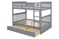 BB33 Full/Full Bunk Bed w/Twin Trundle Gray