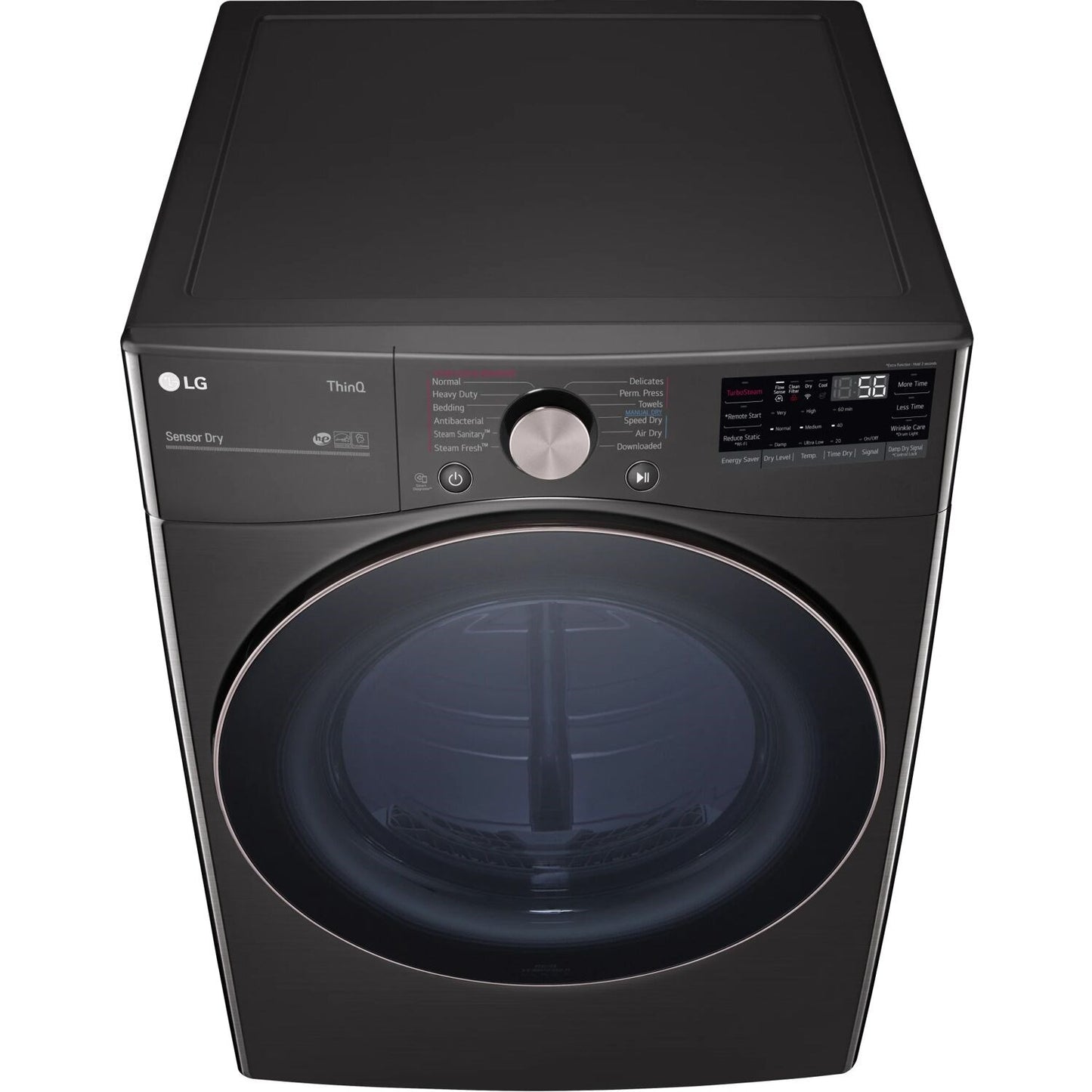 LG/DLEX4000B - 7.4 CF Ultra Large Capacity Electric Dryer w/Sensor Dry, Truesteam, Wi-Fi - Black Steel