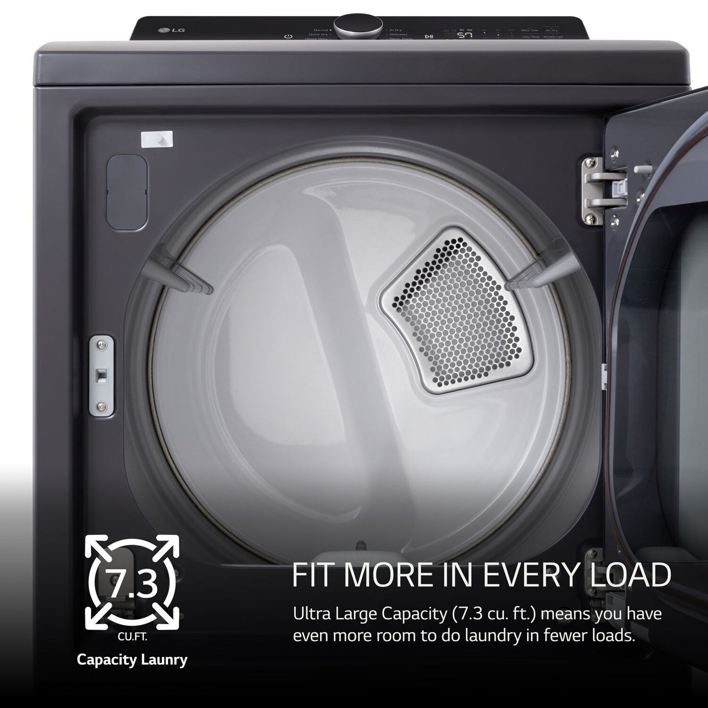 LG/DLE8400BE 7.3 CF Electric Dryer, Wi-Fi, Easy Load, AI Sensor Dry - Black Matte