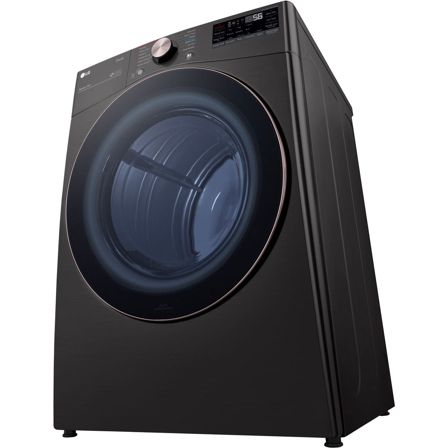 LG/DLEX4000B - 7.4 CF Ultra Large Capacity Electric Dryer w/Sensor Dry, Truesteam, Wi-Fi - Black Steel