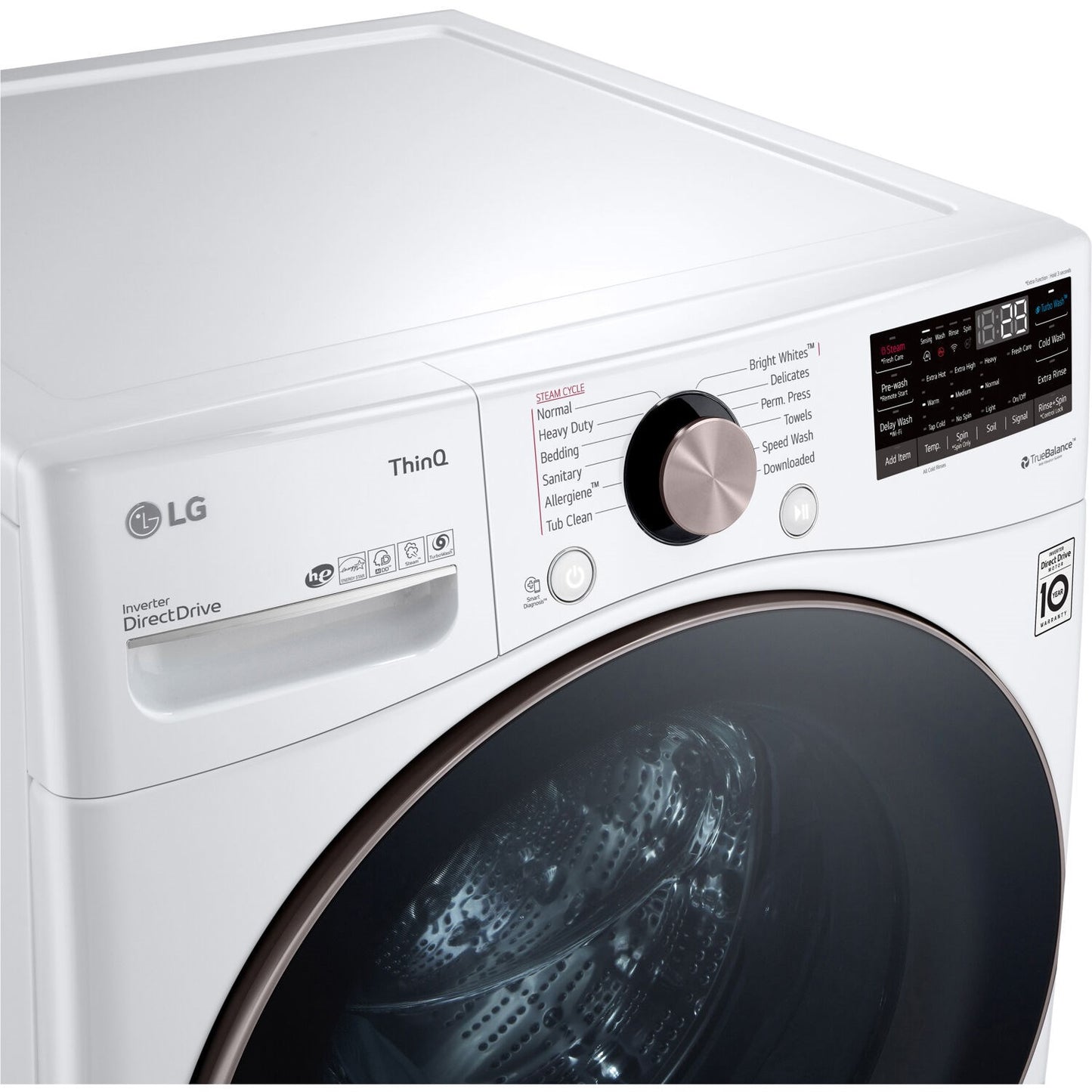 LG/WM4000HWA 4.5 CF Ultra Large Capacity FL Washer w/ AIDD, Turbowash, Steam, Wi-Fi - White