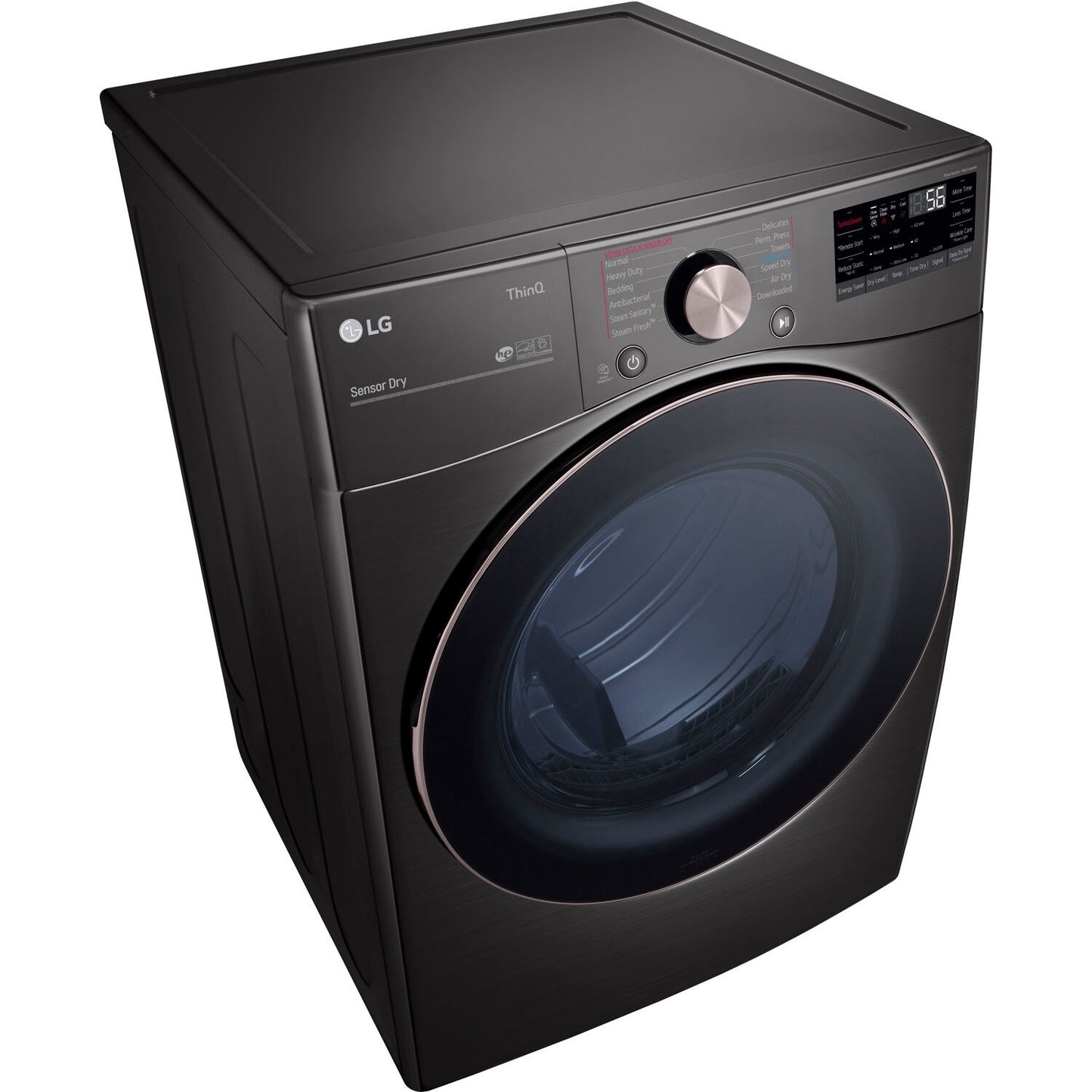 LG/DLEX4000B - 7.4 CF Ultra Large Capacity Electric Dryer w/Sensor Dry, Truesteam, Wi-Fi - Black Steel