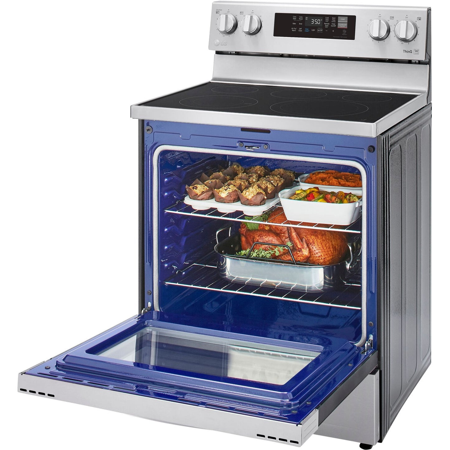 LG/LREL6323S 6.3 CF / 30" Electric Range, Convection, Air Fry, ThinQ - Stainless Replaces: LRE3061ST