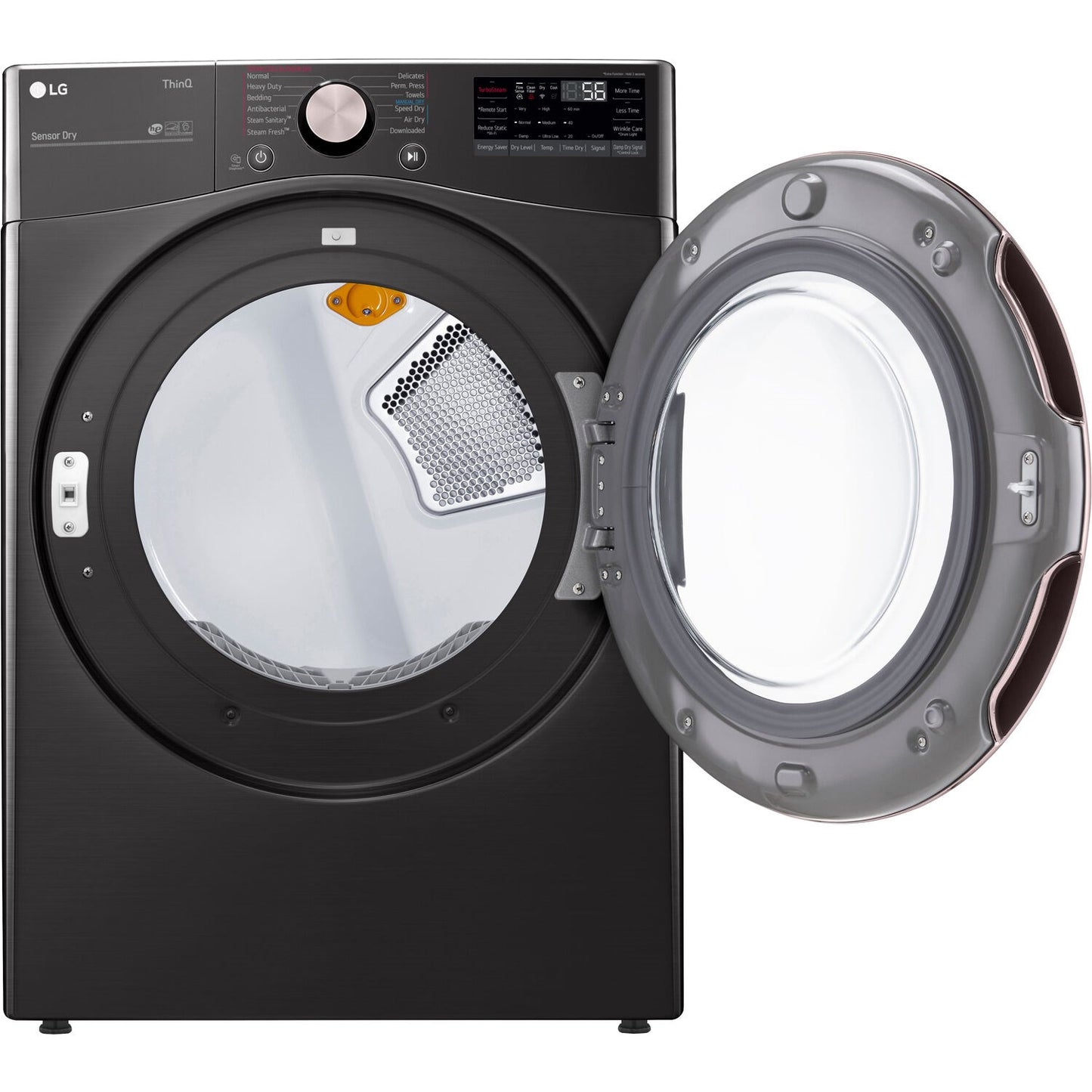 LG/DLEX4000B 7.4 CF Ultra Large Capacity Electric Dryer w/Sensor Dry, Truesteam, Wi-Fi - Black Steel