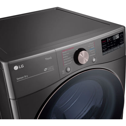 LG/DLEX4000B - 7.4 CF Ultra Large Capacity Electric Dryer w/Sensor Dry, Truesteam, Wi-Fi - Black Steel