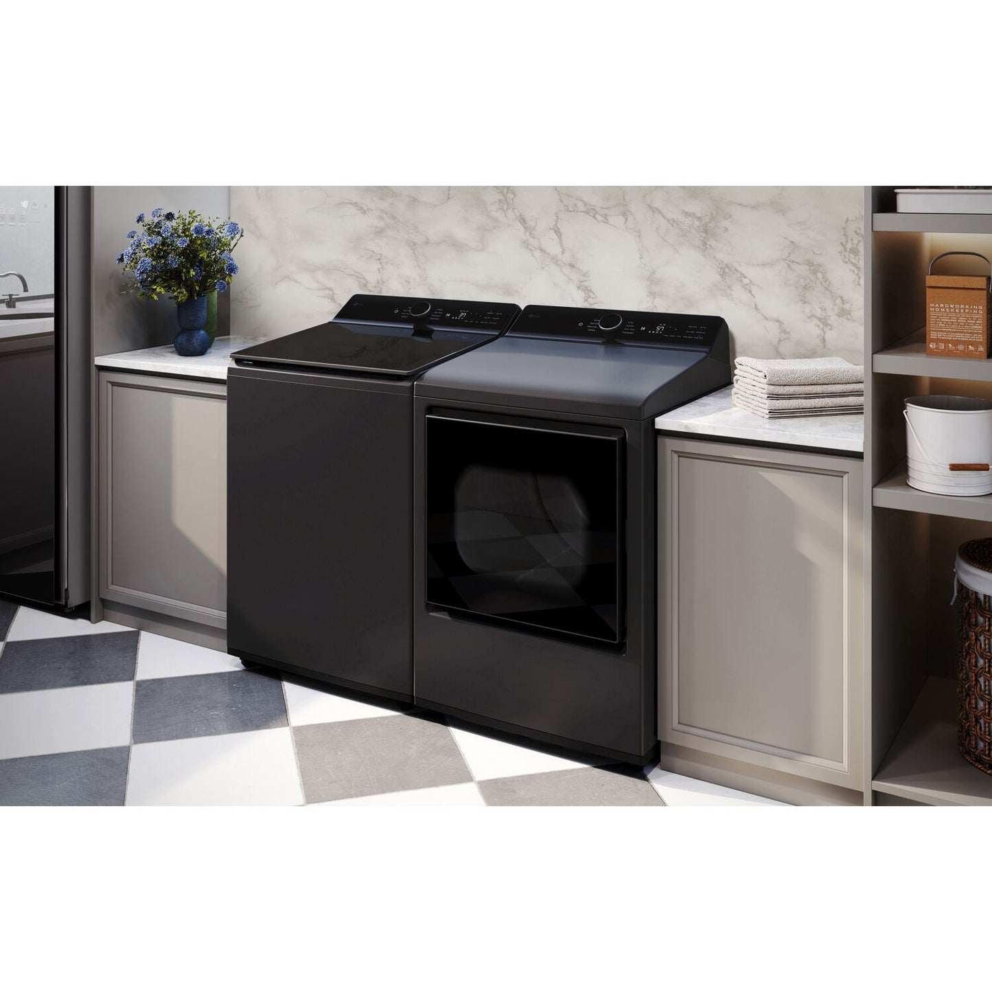 LG/DLE8400BE 7.3 CF Electric Dryer, Wi-Fi, Easy Load, AI Sensor Dry - Black Matte