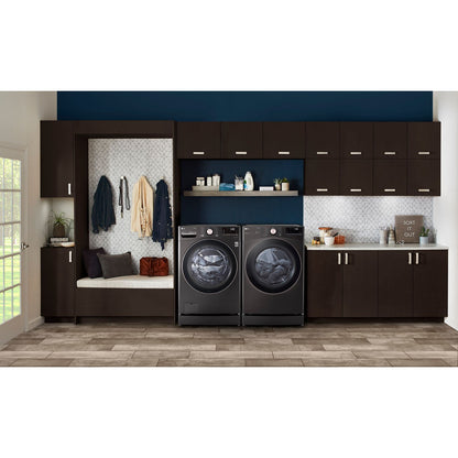 LG/WM4000HBA 4.5 CF Ultra Large Capacity FL Washer w/ AIDD, Turbowash, Steam, Wi-Fi - Black Steel