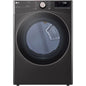 LG/DLEX4000B 7.4 CF Ultra Large Capacity Electric Dryer w/Sensor Dry, Truesteam, Wi-Fi - Black Steel