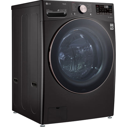 LG/WM4000HBA 4.5 CF Ultra Large Capacity FL Washer w/ AIDD, Turbowash, Steam, Wi-Fi - Black Steel