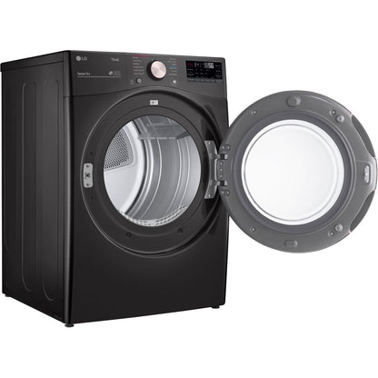 LG/DLEX4000B - 7.4 CF Ultra Large Capacity Electric Dryer w/Sensor Dry, Truesteam, Wi-Fi - Black Steel