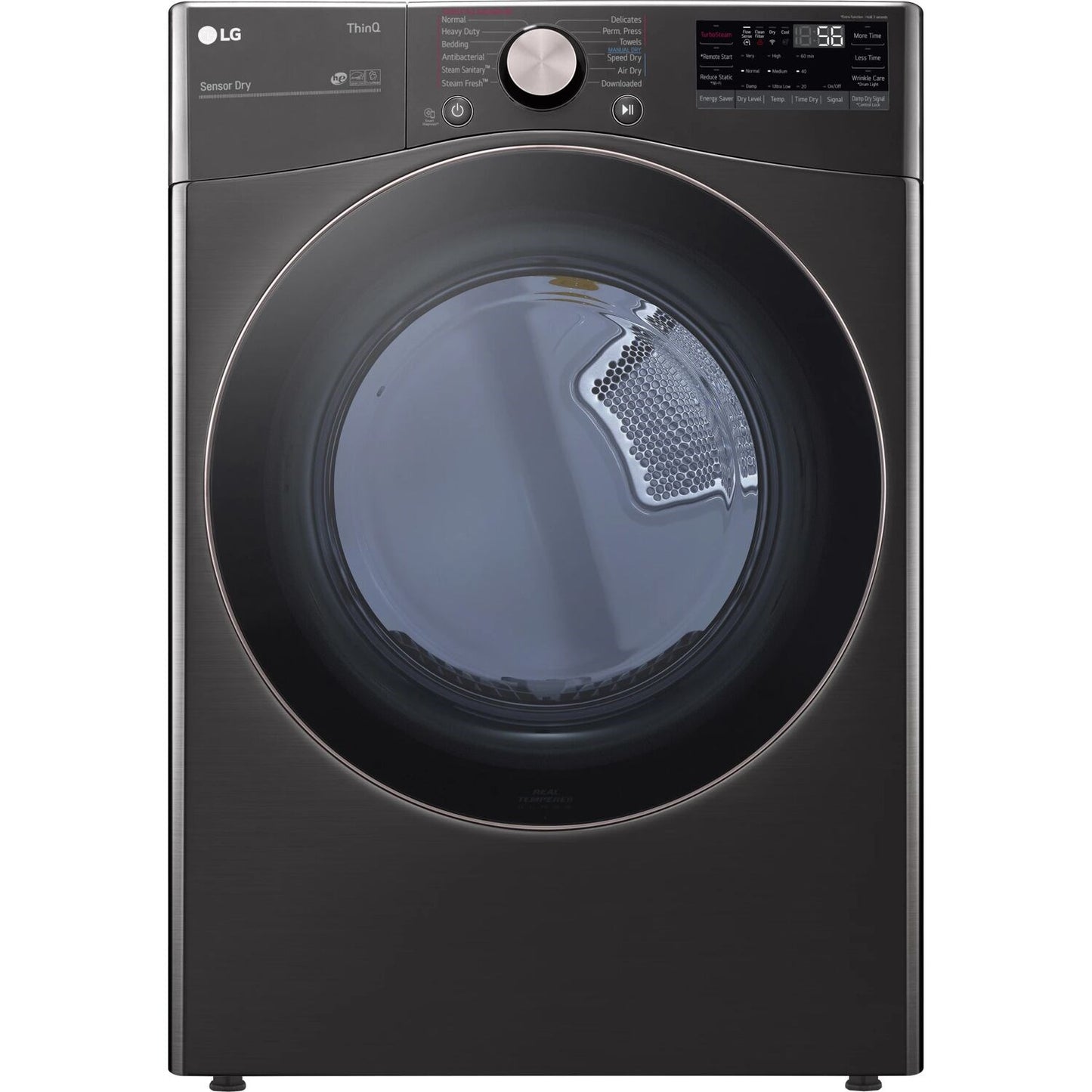 LG/DLEX4000B - 7.4 CF Ultra Large Capacity Electric Dryer w/Sensor Dry, Truesteam, Wi-Fi - Black Steel