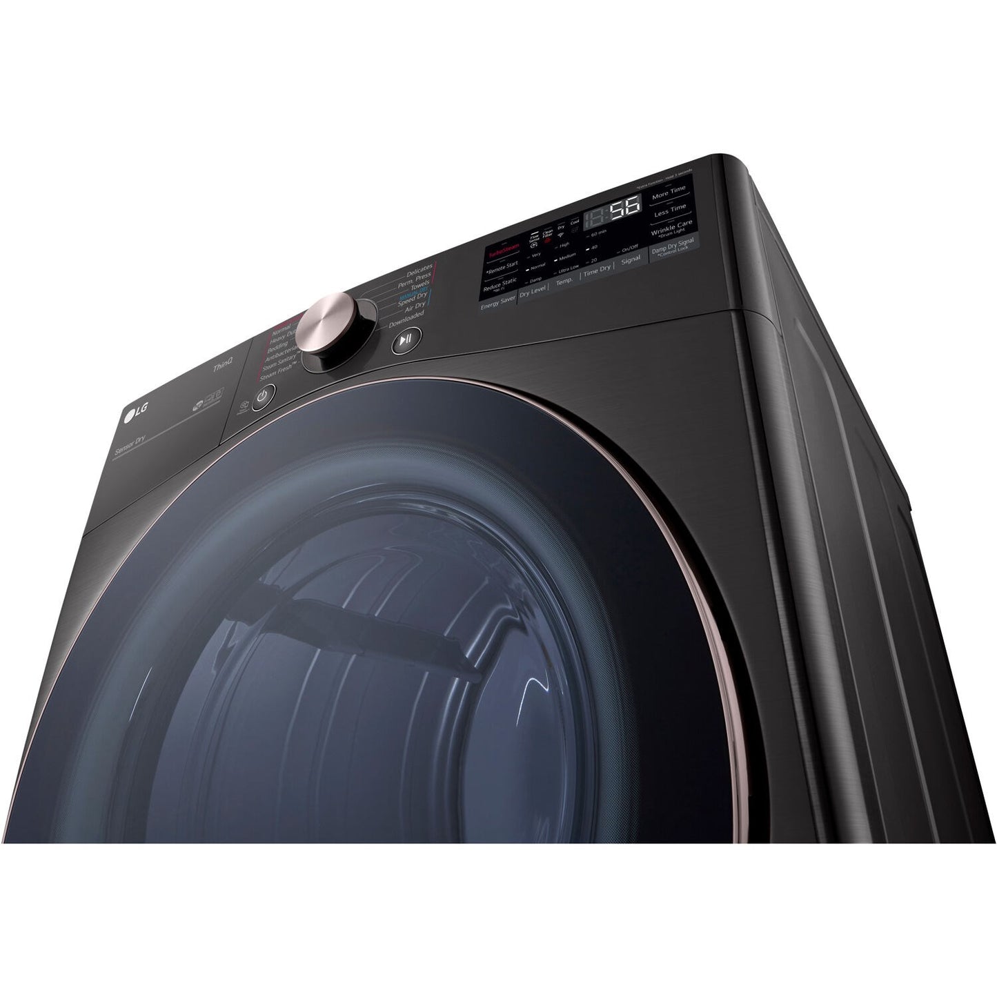 LG/DLEX4000B 7.4 CF Ultra Large Capacity Electric Dryer w/Sensor Dry, Truesteam, Wi-Fi - Black Steel