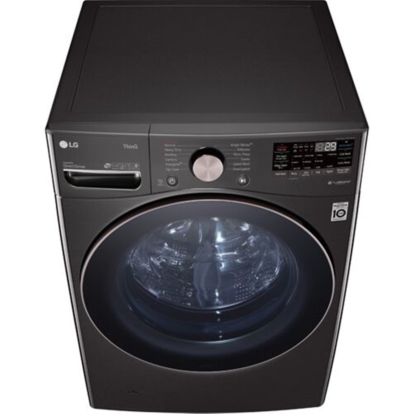 LG/WM4000HBA 4.5 CF Ultra Large Capacity FL Washer w/ AIDD, Turbowash, Steam, Wi-Fi - Black Steel