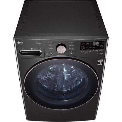 LG/WM4000HBA 4.5 CF Ultra Large Capacity FL Washer w/ AIDD, Turbowash, Steam, Wi-Fi - Black Steel