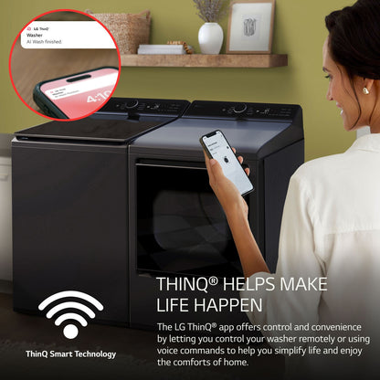 LG/WT8400CB 5.5 CF Top Load Washer, TurboWash 3D, Wi-Fi, Easy Unload - Black Matte