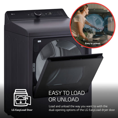 LG/DLE8400BE 7.3 CF Electric Dryer, Wi-Fi, Easy Load, AI Sensor Dry - Black Matte