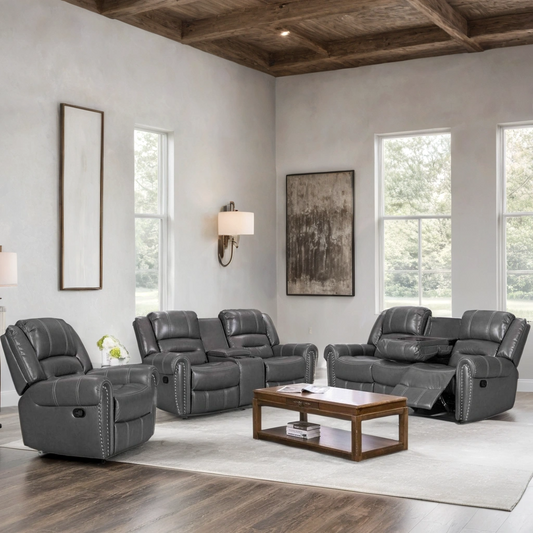 Lexington2023 Gray - 3PC Reclining Living Room